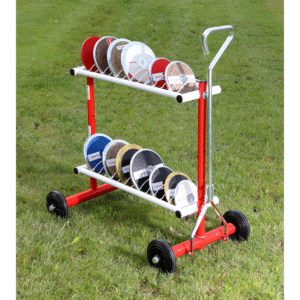 Soporte con ruedas, para discos. POLANIK. Acero.Capacidad 26 Uds.