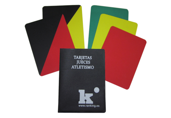 Tarjetas Jueces Atletismo. Juego 5 Uds.