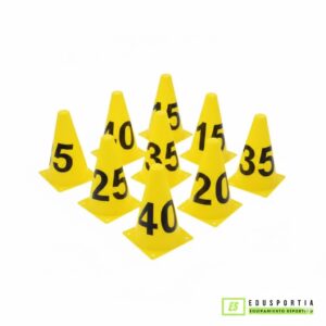 Conos numerados para medir lanzamientos