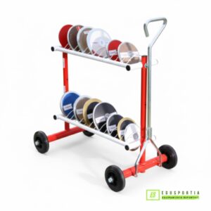 Soporte con ruedas, para discos. POLANIK. Acero.Capacidad 26 Uds.