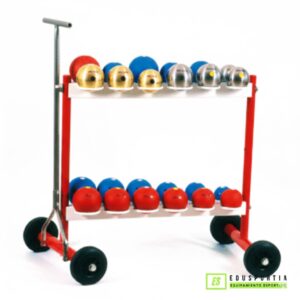 Soporte con ruedas, para pesos POLANIK. Acero.Capacidad 24 unid.